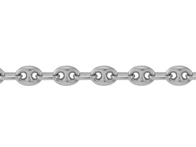 Kette Aus Massivem Kaffeebohnenglied 7,50 Mm, 18k Weißgold Bn. Ref. 01175 - Standard Bild - 2