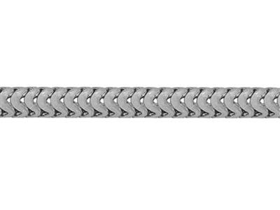 Runde Schlangenmasche 1,20 Mm, 18 Karat Weigold, Rhodiniert. Ref. 10018