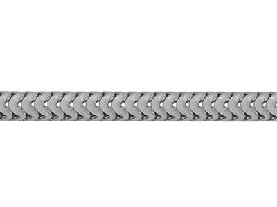 Runde Schlangenmasche 1,20 Mm, 18 Karat Weißgold, Rhodiniert. Ref. 10018 - Standard Bild - 2
