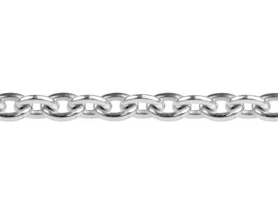 Kette Maschenweite Runde Ankerkette0,90 Mm, 18k Graugold Nicht Rhodin Iert. Ref. 00325 - Standard Bild - 2