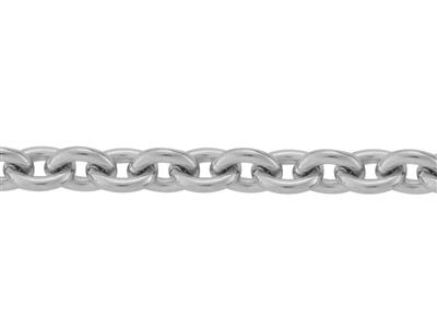 Kette Mesh Runde Ankerkette 1,30 Mm, 18k Graugold Rhodiniert. Ref. 00335 - Standard Bild - 2