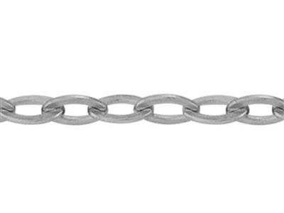Kette Netz Flache Gliederkette Spiegel 0,90 Mm, 18k Weissgold Pd 13. Ref. 00881 - Standard Bild - 2