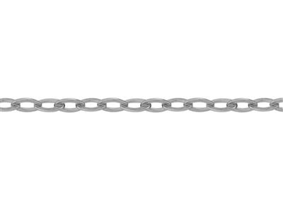 Kette Netz Flache Gliederkette Spiegel 1,17 Mm, 18k Weissgold Pd 13. Ref. 00882 - Standard Bild - 3
