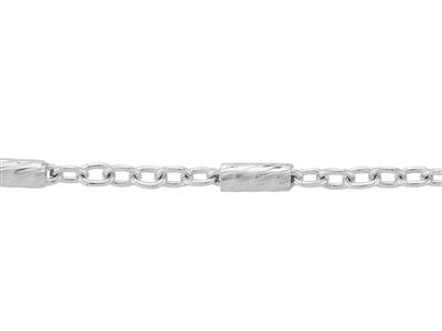 Kette Mit Abwechselnden Gliedern Forat 1,50mm Und Bâton 1,75 Mm, Silber 925. Ref. 10122