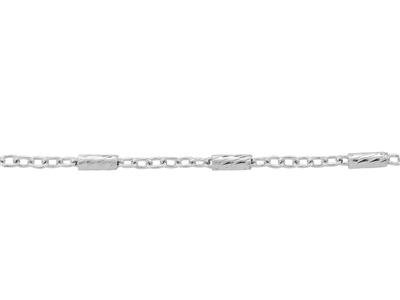 Kette Mit Abwechselnden Gliedern For\at 1,50mm Und Bâton 1,75 Mm, Silber 925. Ref. 10122 - Standard Bild - 2