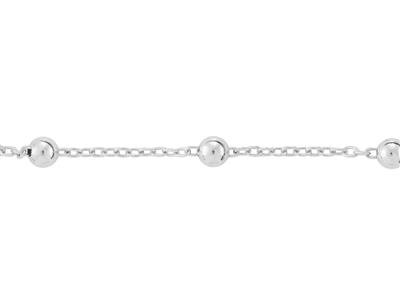 Kette Aus Ankerkettenglied 1,40 MM Mit 4 MM Kugel, Silber 925. Ref. 10121 - Standard Bild - 2