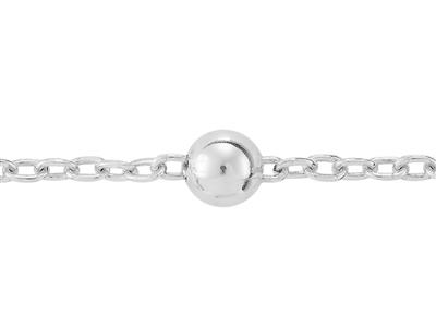 Kette Aus Forat-maschen 1,90 MM Mit Kugel 5 Mm, Silber 925. Ref. 10120