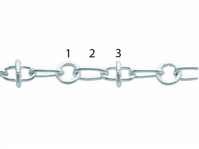 Kette Aus Fantasie Glieder, Silber 925. Ref. 10128 - Standard Bild - 2