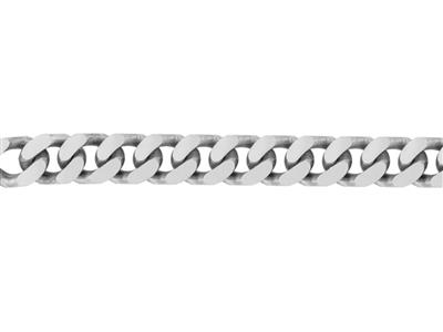 Gourmetkette Mit Diamantbesetzten 4 Seiten 6 Mm, Silber 925. Ref. 038816
