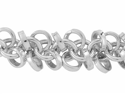 Phantasie-maschenkette Mit Mehreren Ringen 5 Mm, Silber 925. Ref. 10062