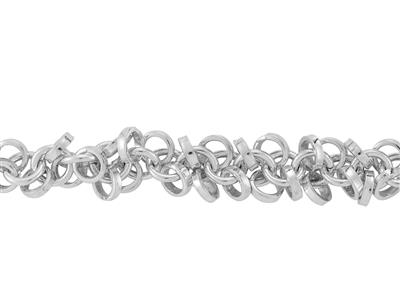 Fantasie-maschenkette Mit Mehreren Ringen 5 Mm, Silber 925. Ref. 10062 - Standard Bild - 2