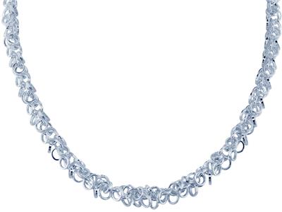 Fantasie-maschenkette Mit Mehreren Ringen 5 Mm, Silber 925. Ref. 10062 - Standard Bild - 3