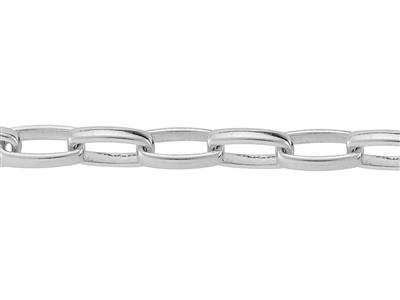 Gewölbte Rechteckige Maschenkette 5,9mm, Silber 925. Ref. 10068