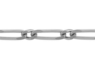 Figaro-kette Mit Alternierenden Glieder 11, 4 Seiten, 9,80 Mm, Silber925. Ref.10077