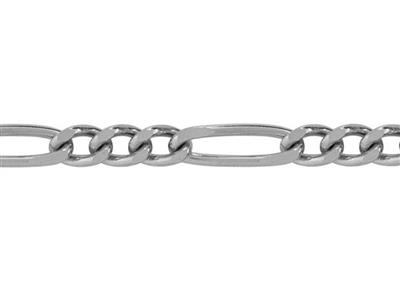 Figaro-kette Mit Abwechselnden Gliedern 13, 4-seitige, 7 Mm, Silber 925. Ref. 10079
