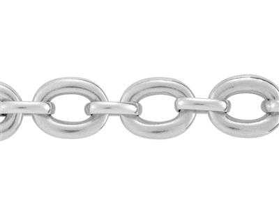 Kette Aus For\at-maschen, Abwechselnd Oval, 11 Mm, Silber 925. Ref. 10056 - Standard Bild - 2
