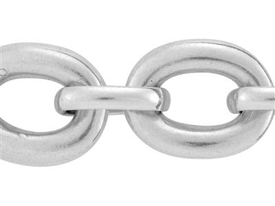 Kette Aus For\at-maschen, Abwechselnd Oval, 11 Mm, Silber 925. Ref. 10056 - Standard Bild - 4
