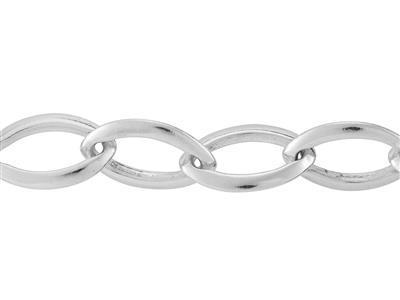 Kette Mit Navette-glieder 9,40 Mm, Silber 925. Ref. 10065 - Standard Bild - 2