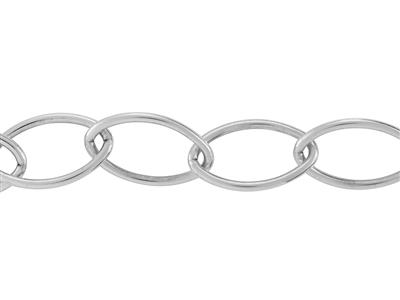 Kette Mit Navette-glieder 9,30 Mm, Silber 925. Ref. 10064 - Standard Bild - 2