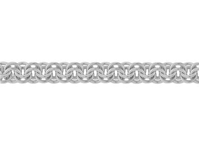 Kette Aus Forat-maschen Mit Doppeltem Ring 7,30 Mm, Silber 925. Ref. 10159