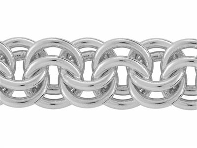 Kette Aus For\at-maschen Mit Doppeltem Ring 7,30 Mm, Silber 925. Ref. 10159 - Standard Bild - 4