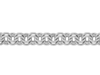 Kette Aus For\at-maschen Mit Doppeltem Ring 6 Mm, Silber 925. Ref. 10158 - Standard Bild - 2