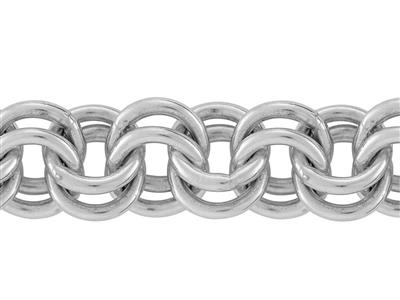 Kette Aus For\at-maschen Mit Doppeltem Ring 6 Mm, Silber 925. Ref. 10158 - Standard Bild - 4