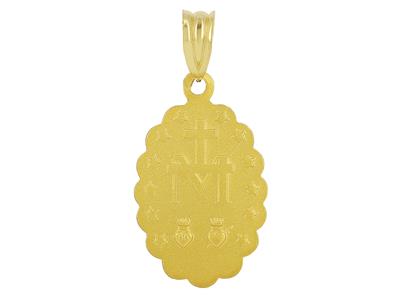 Medaille Wundertätige Jungfrau 21 X 15 Mm, Festonierter Rand, Gelbgold 18k - Standard Bild - 2