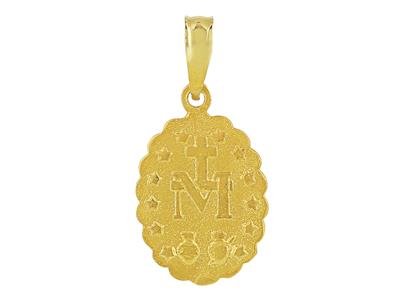 Medaille Wundertätige Jungfrau 14 X 11 Mm, Festonierter Rand, 18k Gelbgold - Standard Bild - 2