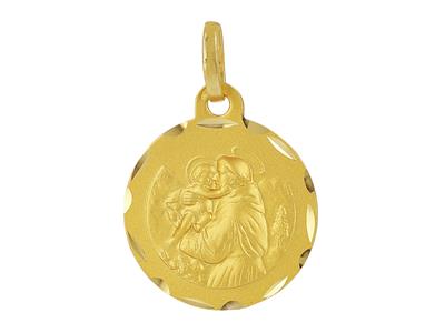 Medaille St. Antonius 16 Mm, 18k Gelbgold
