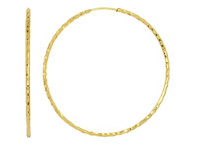 Ziselierte Creolen Flexibles Rohr 1,4 Mm, Innendurchmesser 40 Mm, Gelbgold 18k