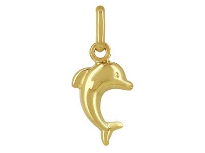 Delphin-anhänger, 10 X 7 Mm, 18k Gelbgold