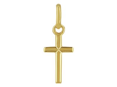 Anhänger Kreuz Rohre, 10 X 6 Mm, 18k Gelbgold