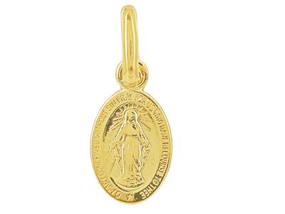 Medaille Wundertätige Jungfrau, 8 X 6 Mm, 18k Gelbgold