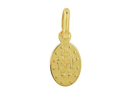 Medaille Wundertätige Jungfrau, 8 X 6 Mm, 18k Gelbgold - Standard Bild - 2