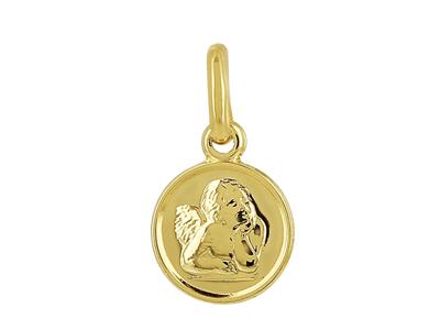 Medaille Engel 8 Mm, Gelbgold 18k