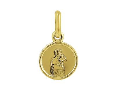Christophorus-medaille 8 Mm, 18k Gelbgold