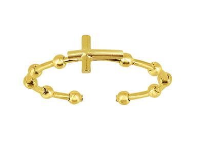 Offener Ring Zehnerkette Kreuz, 5 X 7 Mm, 18k Gelbgold