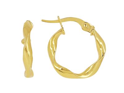Creolen Torchon 2,50 Mm, Innendurchmesser 10 Mm, Gelbgold 18k - Standard Bild - 1