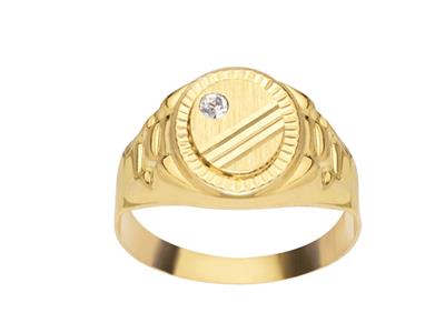 Ovaler Ritter 13 Mm, 18k Gelbgold, Finger 56 Geschlossen