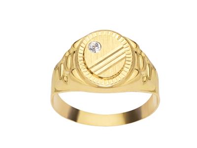 Ovaler Ring 13 Mm, 18k Gelbgold, Finger 62 Geschlossen - Standard Bild - 1