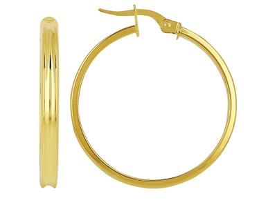 Creolen 1/2 Tubus 3 Mm, Innendurchmesser 25 Mm, Gelbgold 18k - Standard Bild - 1