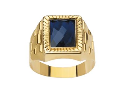 Breiter Blauer Oxid-ritter 16 Mm, 18k Gelbgold, Finger 64 Geschlossen