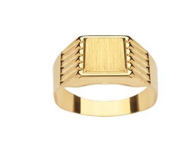 Kleiner Quadratischer Ring 9 Mm, 18k Gelbgold, Finger 52 Geschlossen