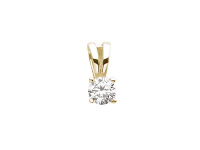 Solitäranhänger Zirkoniumoxid 3,50 Mm, Hohe 8 Mm, Gelbgold 18k