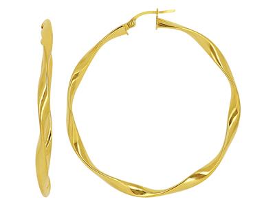 Creolen Torchon 5 Mm, Innendurchmesser 40 Mm, Gelbgold 18k - Standard Bild - 1