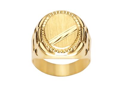 Ovaler Ring, Rand 2 Striche 19 Mm, Gelbgold 18k, Finger 62 Geschlossen