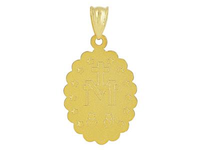 Medaille Wundertätige Jungfrau 25 X 18 Mm, Festonierte Ränder, 18k Gelbgold - Standard Bild - 2