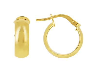 Creolen Ovalrohr 5 X 1,40 Mm, Innendurchmesser 10 Mm, 18k Gelbgold - Standard Bild - 1