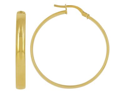Creolen Ovalrohr 4 X 1,30 Mm, Innendurchmesser 30 Mm, Gelbgold 18k - Standard Bild - 1